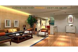Đóng sàn gỗ phòng khách ở biên hòa