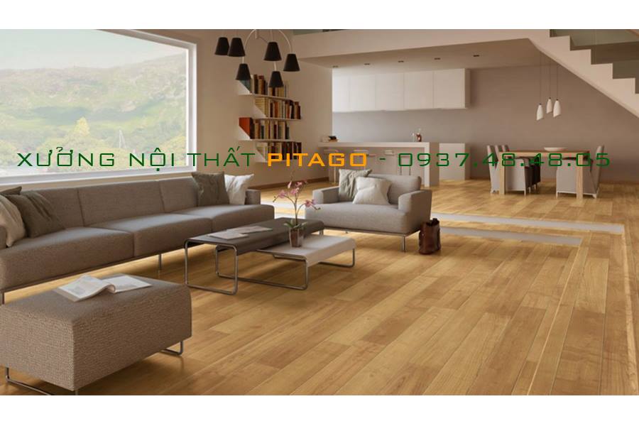 Lựa chọn sàn gỗ công nghiệp trang trí phòng khách sang trọng