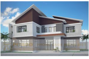 Mẫu biệt thự hiện đại 2 tầng mặt tiền 15m 4 phòng ngủ
