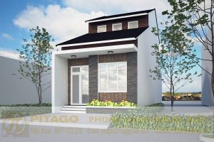 Mẫu nhà cấp 4 có gác lửng mặt tiền 5m mái thái đẹp tại Đồng Nai