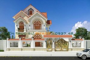 Mẫu thiết kế biệt thự tân cổ điển đẹp mặt tiền 9m 3 phòng ngủ