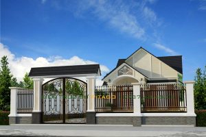 Mẫu thiết kế biệt thự vườn 1 trệt mái thái 3 phòng ngủ ngang 9m