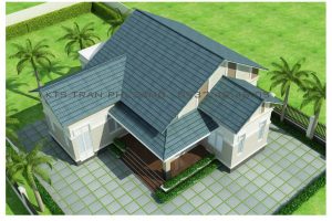 Nhà mái thái 1 tầng, thiết kế nhà mái thái 1 tầng 4 phòng ngủ đẹp