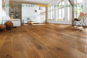 Sàn gỗ tự nhiên trang trí phòng khách