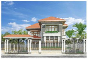 Thiết kế biệt thự, mẫu thiết kế biệt thự vườn 2 tấm đẹp đơn giản