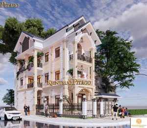 Nhà phố tân cổ điển tổng hợp10 mẫu thiết kế mặt tiền 5m tân cổ điển