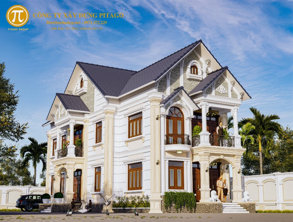 Góc nghiêng biệt thự mái thái 8x20