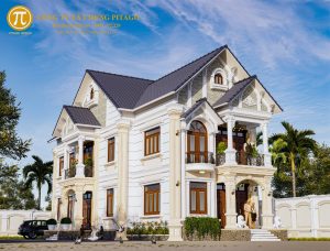 Góc nghiêng biệt thự mái thái 8x20