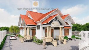 Công ty xây biệt thự cấp 4 mái thái ngói đỏ