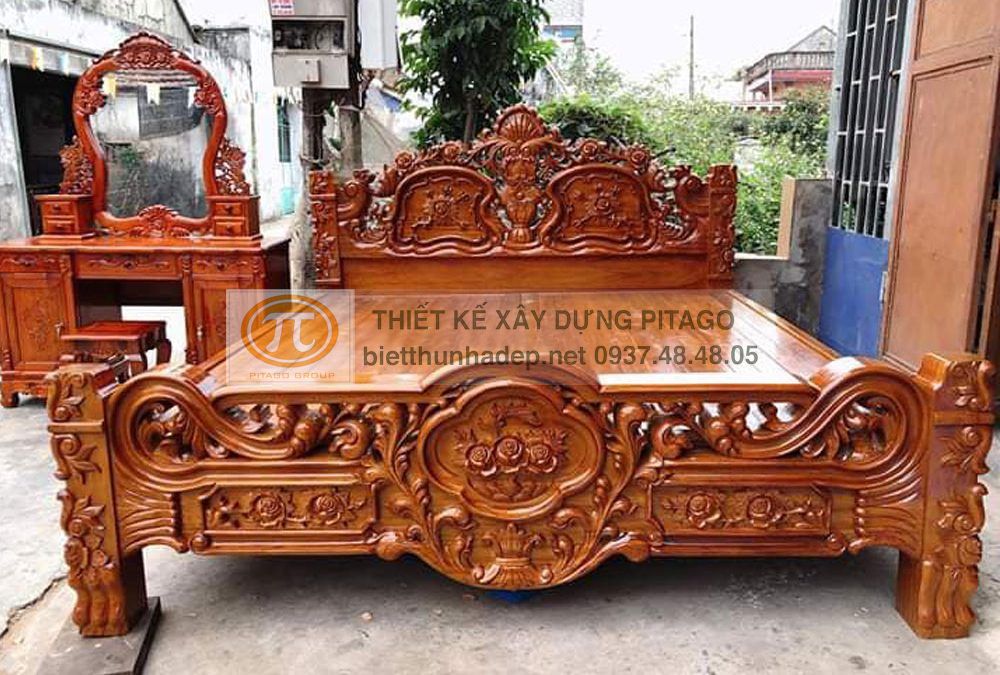 Giường gỗ gõ đỏ giá rẻ nhất Biên Hoà Đồng Nai