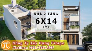 xây nhà 2 tầng 6x14