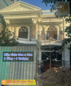 Quá trình hoàn thiện phần thô biệt thự Châu Âu 1 lầu 1 thượng